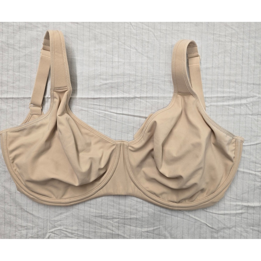 Delimira Full Coverage Underwire Bra Beige Nude 34G Wide Straps Unlined